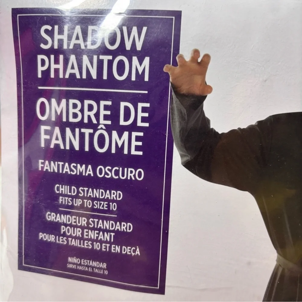 Shadow Phantom Robe Halloween Costume Child standard‎ Fits up to Size 10 NEW